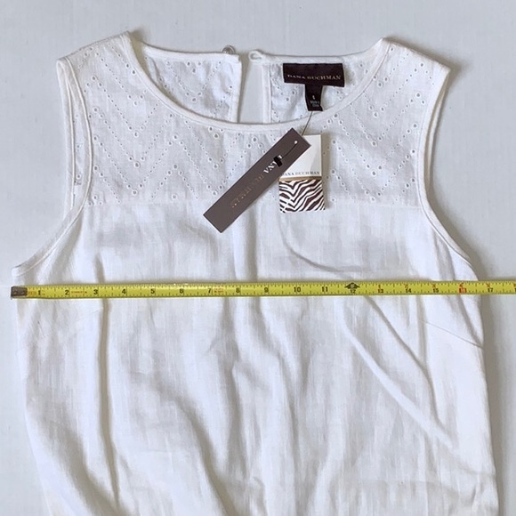 NWT Dana Bachman Linen Cotton Blend White Sleeveless Summer Dress - Size 4 - Picture 5 of 6